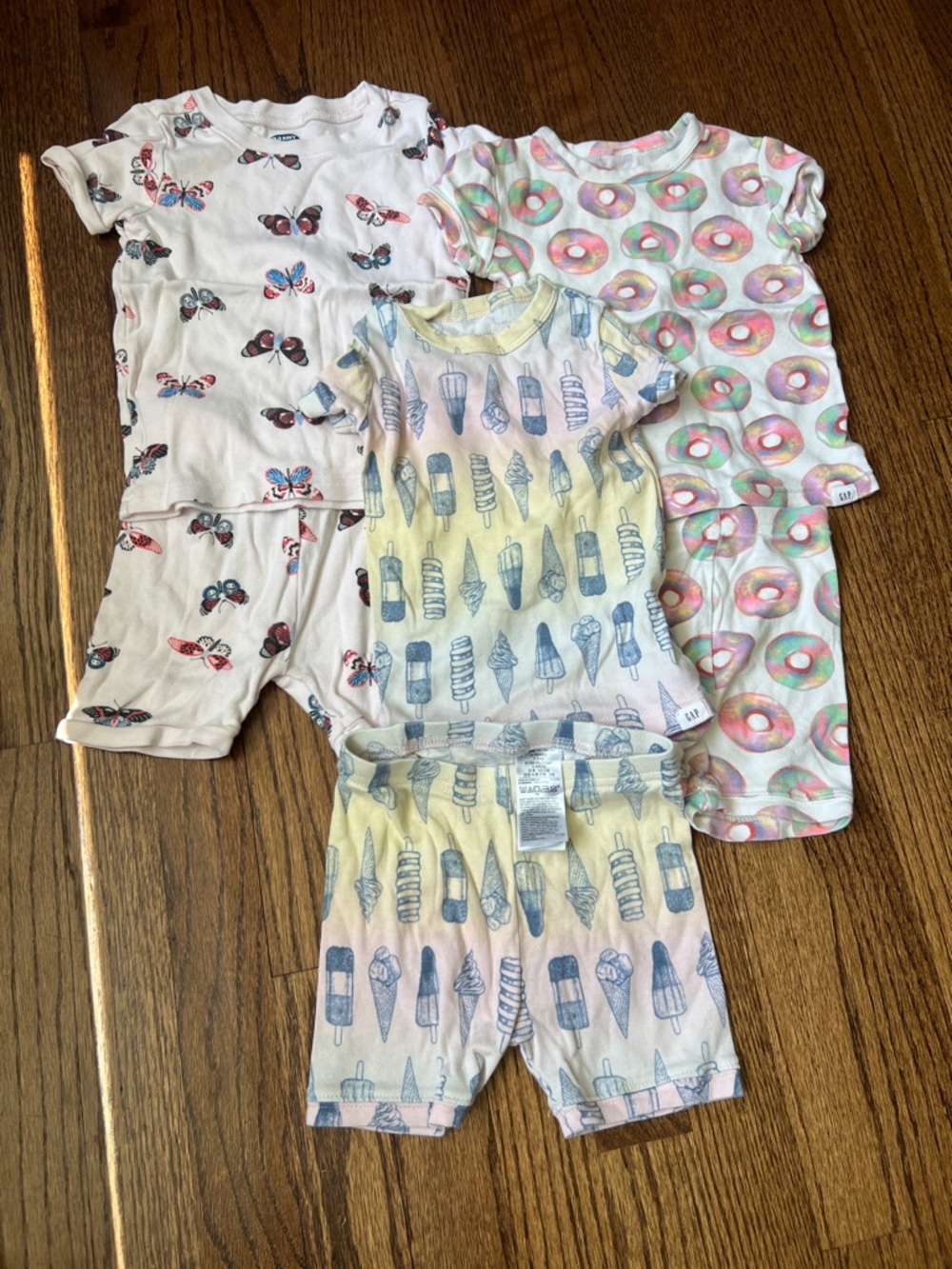 Children's Ice Cream, Donut, and Butterfly Pajama Sets